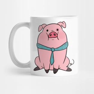 Waddles Pig Cartoon tie a tie Mug